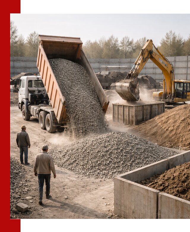 Доставка нерудных материалов с погрузкой и разгрузкой в Ступино