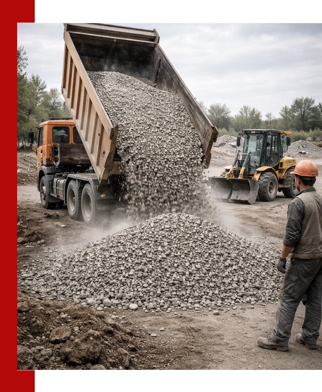 Доставка щебня в Ступино крупными и мелкими фракциями