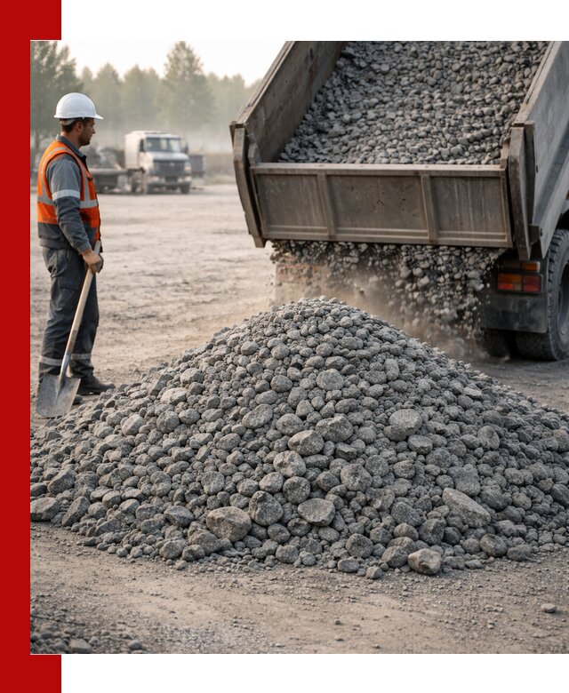 Гранитный щебень фракции 100–201 для строительства в Ступино