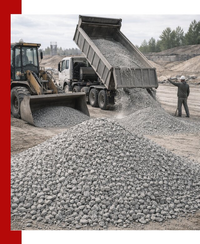 Доставка известнякового щебня фр. 5–20 в Ступино