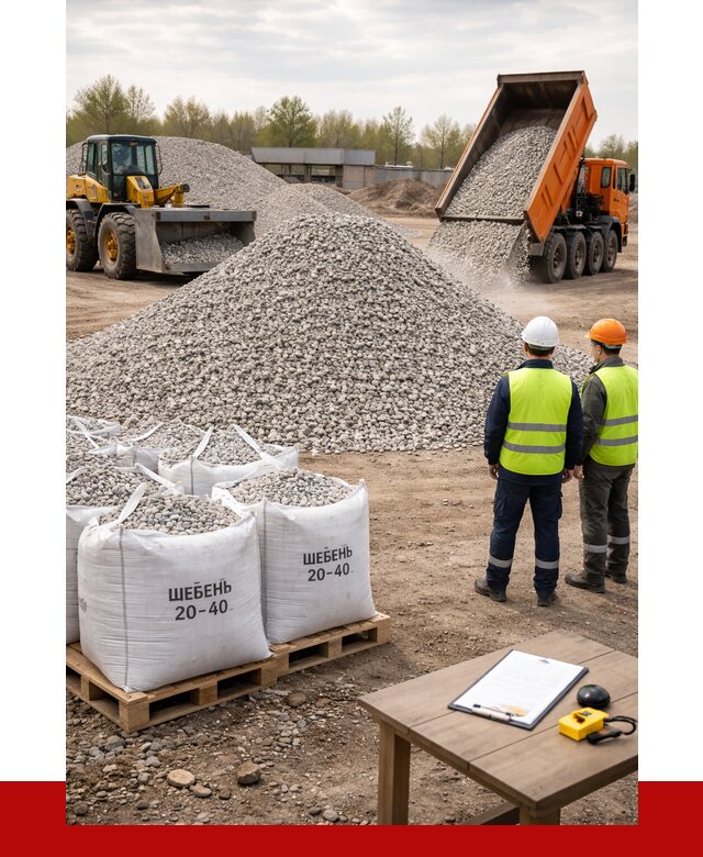 Известняковый щебень 20-40 в Ступино от 2183 р. ПРОНЕРУДСтп
