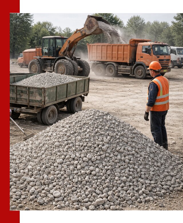 Доставка известнякового щебня фракция 20–40 в Ступино