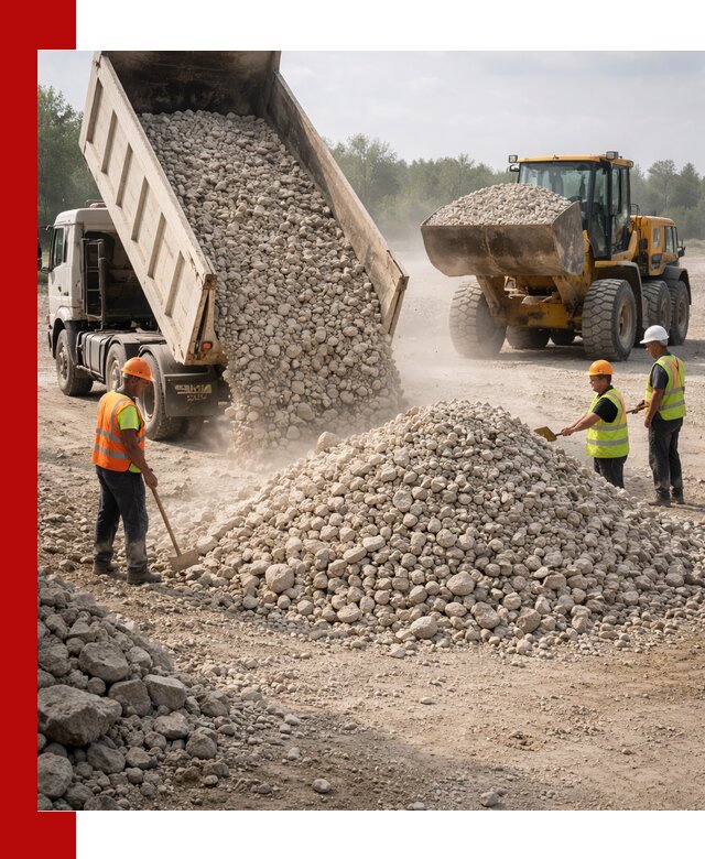 Доставка известнякового щебня фр. 40-70 в Ступино