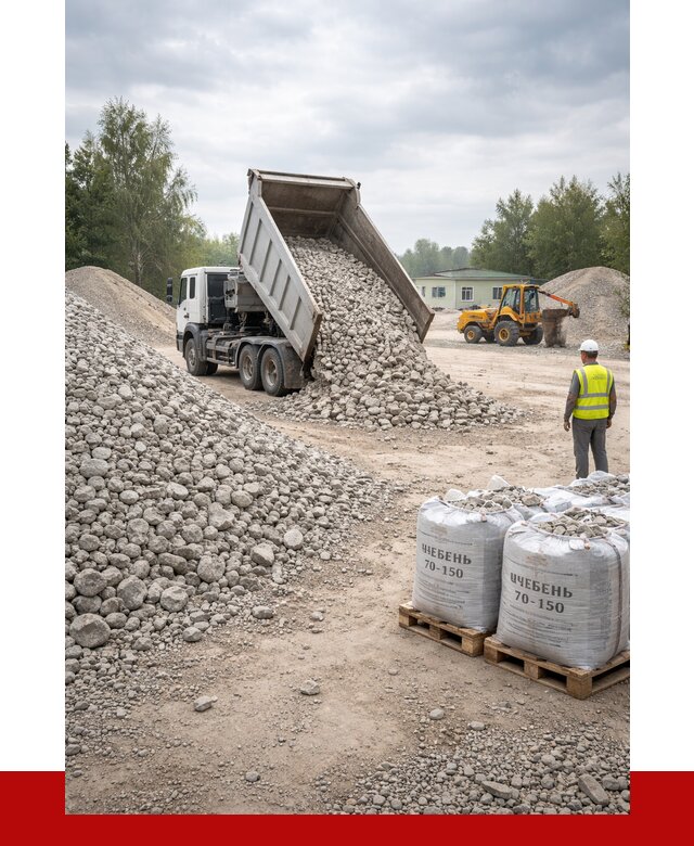 Известняковый щебень фракция 70-150 в Ступино от 1299 р. | ПРОНЕРУДСтп