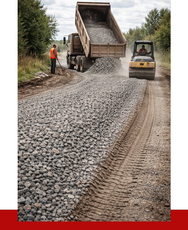 Щебень для отсыпки дороги в Ступино от 2806 р. ПРОНЕРУДСтп