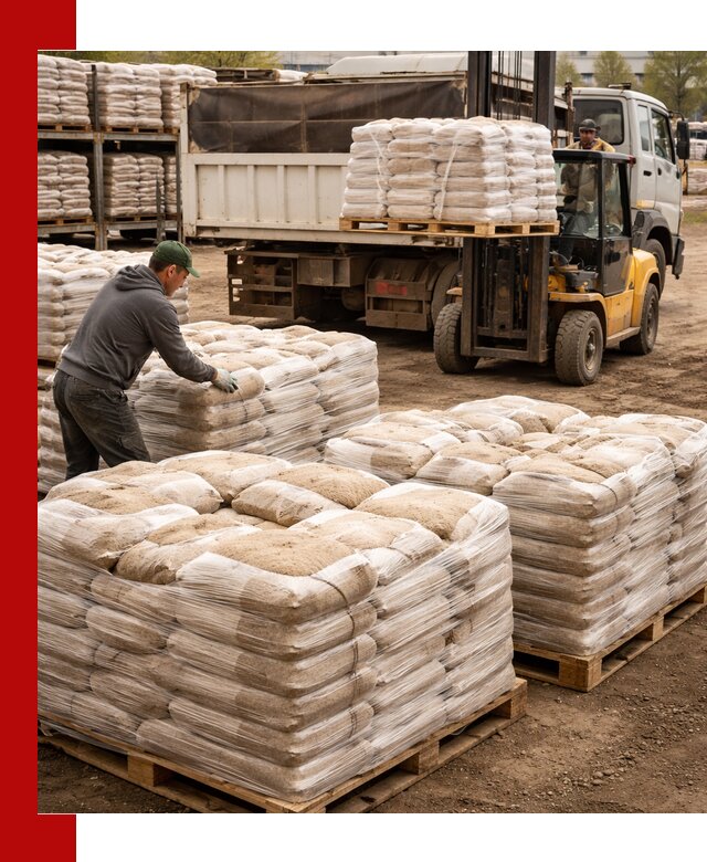 Карьерный песок в мешках с доставкой в Ступино