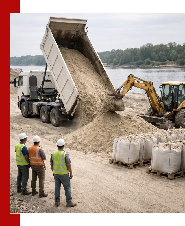 Доставка речного песка в Ступино самосвалами и погрузкой