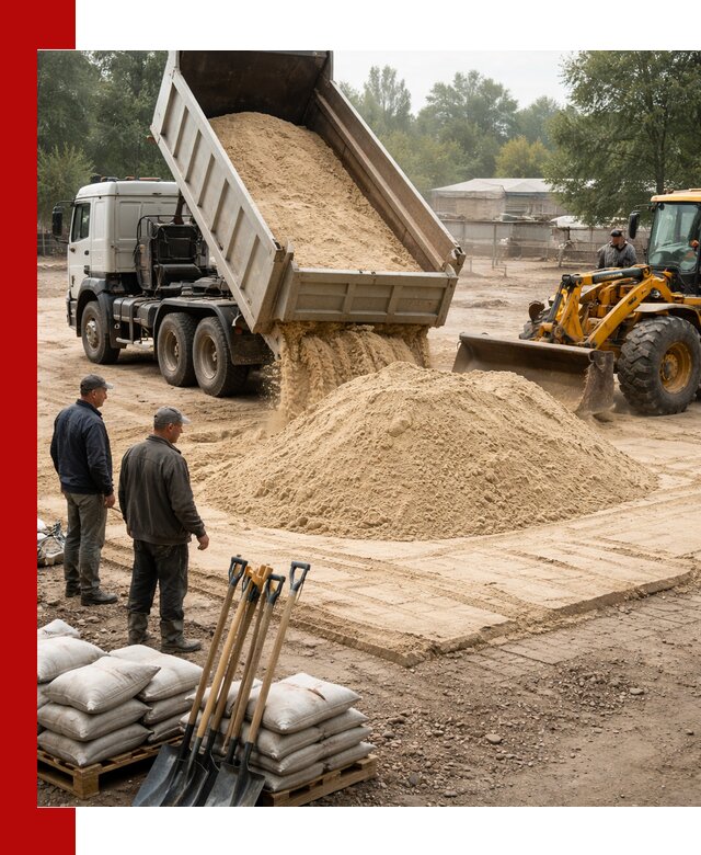Доставка мытого песка в Ступино с самосвалами по выгодной цене
