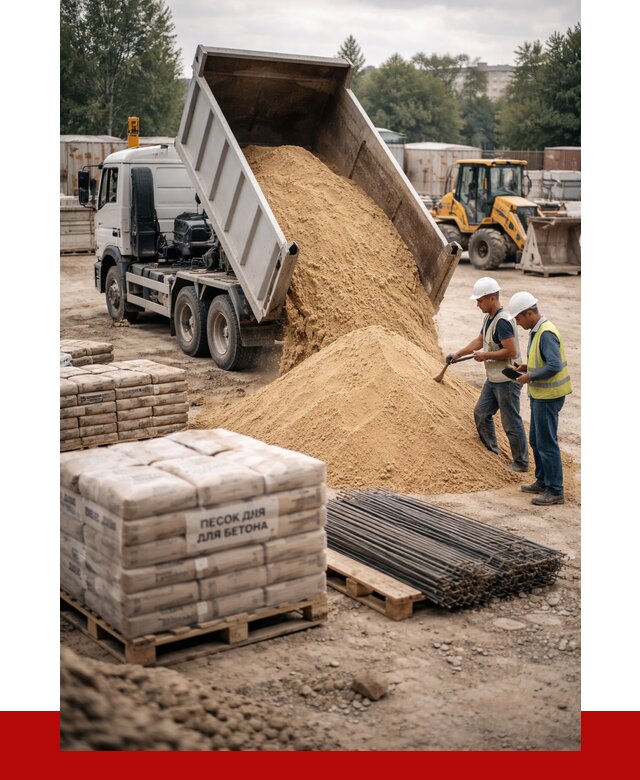 Песок для бетона в Ступине от 2599 р. с доставкой, ПРОНЕРУДСтп