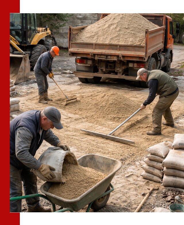 Поставка песка для стяжки в Ступино с быстрой доставкой