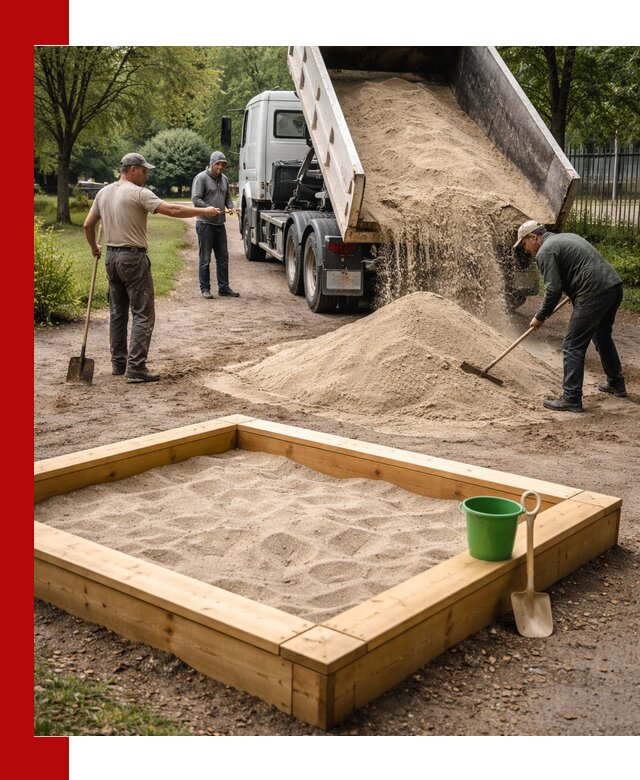 Песок для песочницы с доставкой в Ступино недорого и чистый