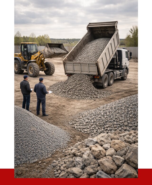 Гравий и камень с доставкой в Ступино от 4365 р. - ПРОНЕРУДСтп