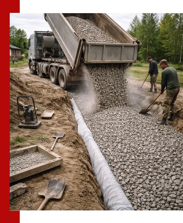 Гравий для дренажа с доставкой в Ступине качественный и недорогой