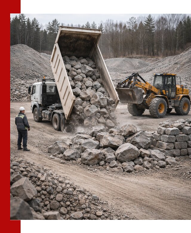 Доставка и продажа бутового гранитного камня в Ступино