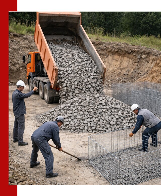 Камень для габионов с доставкой в Ступино быстро и надёжно