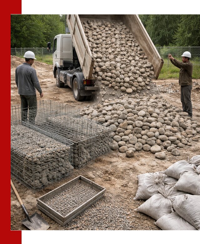 Камень для габионов фракция 70–151 в Ступино