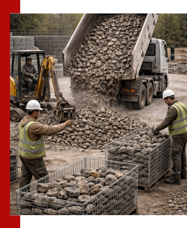 Камень для габионов фракция 100–201 в Ступино