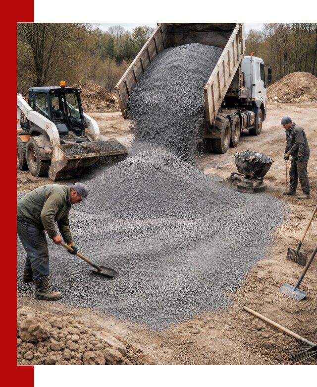 Отсев для подсыпки в Ступине — доставка и подсыпка на участок