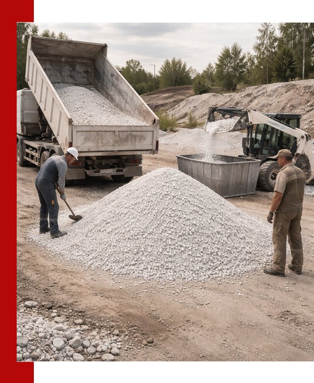 Доставка и продажа белой мраморной крошки в Ступине