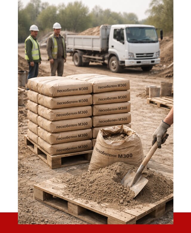 Пескобетон М300 в Ступине с доставкой от 4833 р. за куб | ПРОНЕРУДСтп