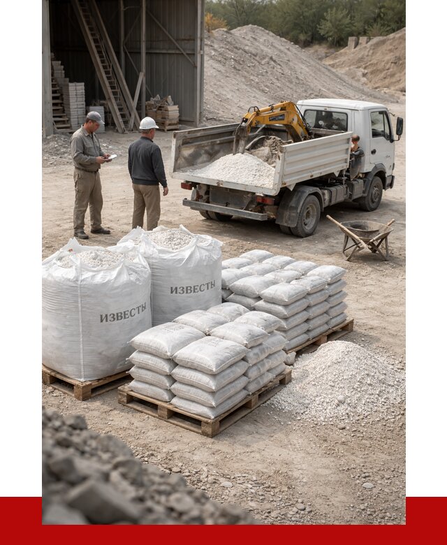 Известь строительная в Ступино с доставкой от 4365 р. | ПРОНЕРУДСтп