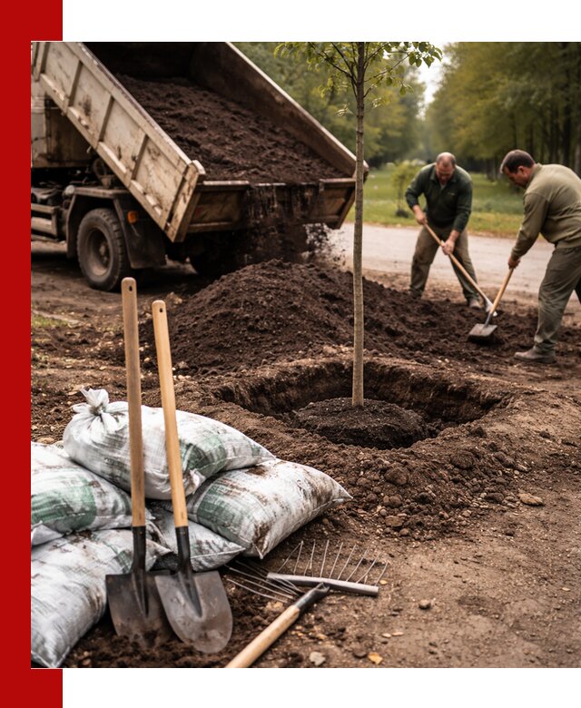 Грунт для посадки деревьев в Ступино — доставка и подготовка почвы