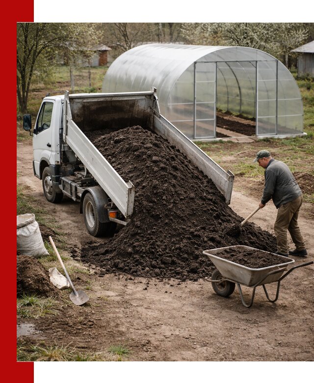 Чернозем для теплицы с доставкой в Ступино