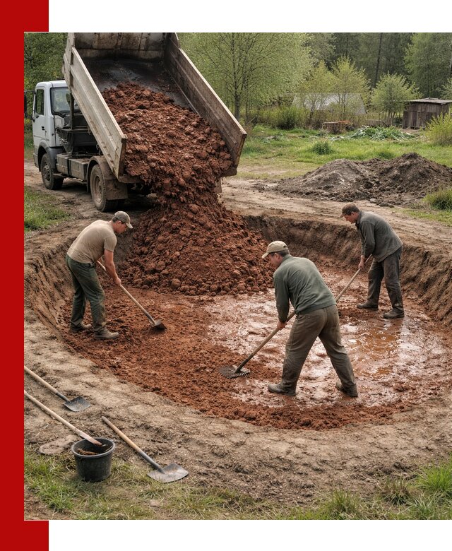 Купить качественную глину для пруда в Ступино