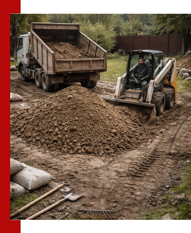 Суглинок для планировки участков в Ступино с доставкой и выгрузкой