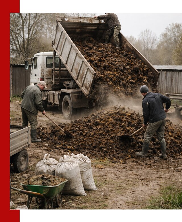 Доставка коровьего навоза самосвалом в Ступино