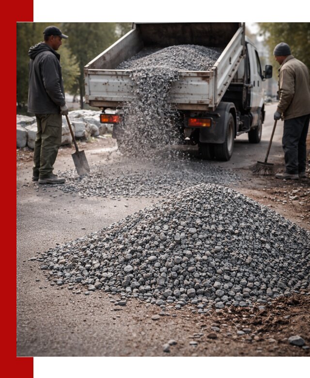 Гранитная крошка для посыпки дорог и тротуаров в Ступине