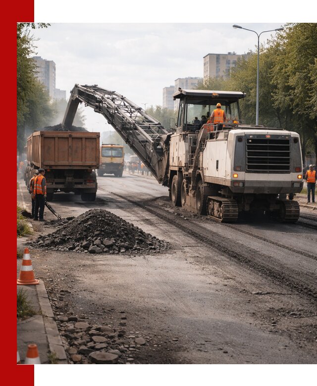 Фрезерованный асфальт в Ступино — удаление и вывоз старого покрытия
