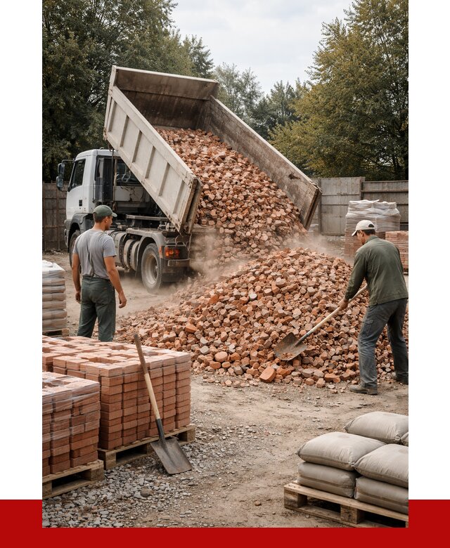 Бой кирпича в Ступино с доставкой от 4365 руб/куб | ПРОНЕРУДСтп