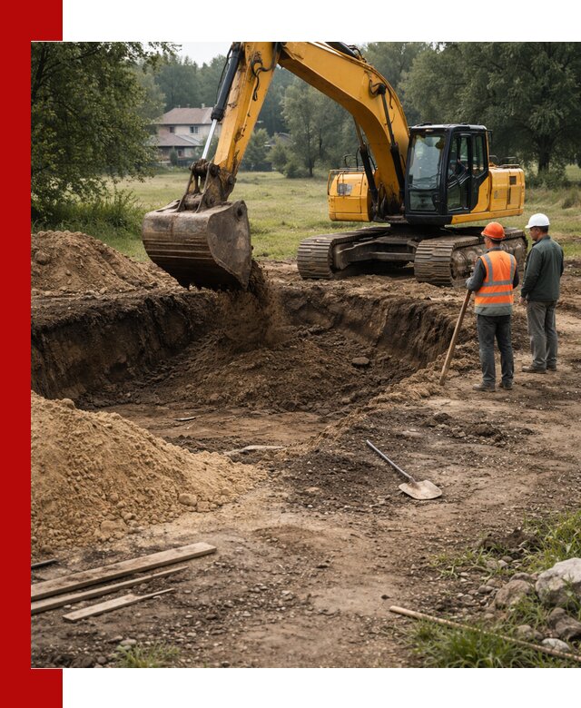 Рытье котлована под фундамент в Ступино (быстро и недорого)